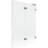 Mexen Lunar L paraván na vaňu 2-krídlový pravý 120 x 150 cm, transparentný, gun metal - 897L-120-100-95-00-P