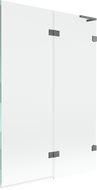 Mexen Lunar L paraván na vaňu 2-krídlový pravý 120 x 150 cm, transparentný, gun metal - 897L-120-100-95-00-P