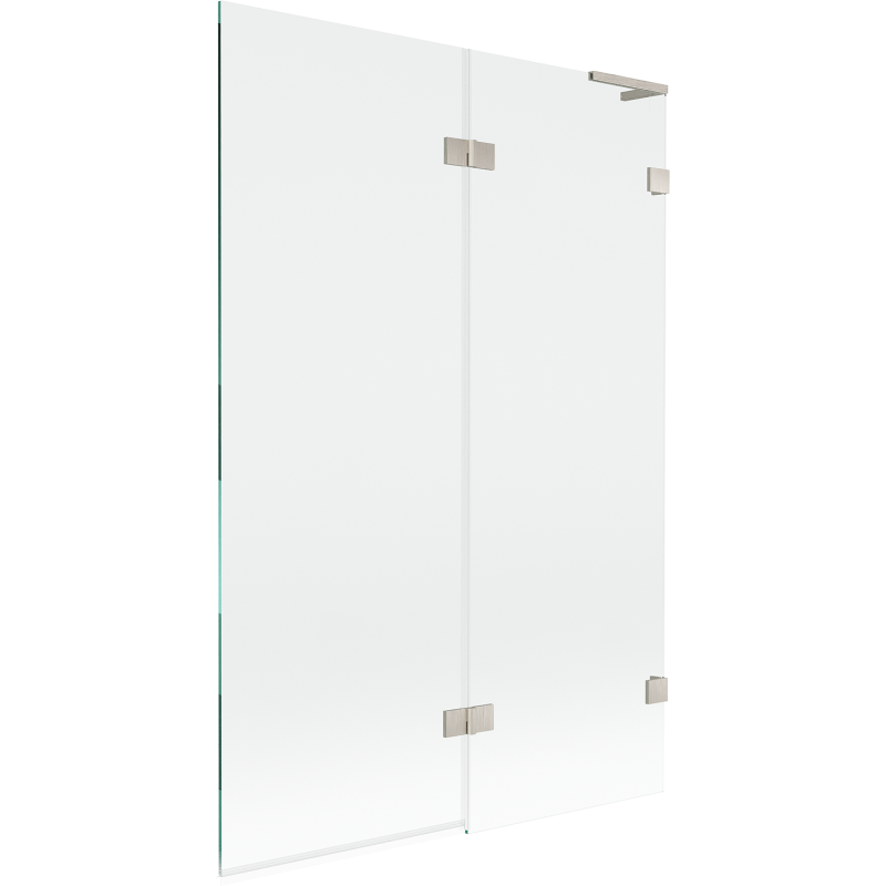 Mexen Lunar L vaňová zástena dvojkrídlová pravá 120 x 150 cm, transparentná, brúsený nikel - 897L-120-100-97-00-P