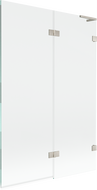 Mexen Lunar L vaňová zástena dvojkrídlová pravá 120 x 150 cm, transparentná, brúsený nikel - 897L-120-100-97-00-P