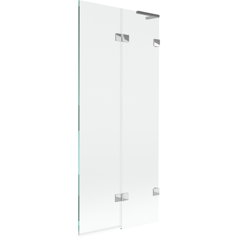 Mexen Lunar L vanová zástěna 2-křídlová pravá 80 x 150 cm, transparentná, chróm - 897L-080-100-01-00-P
