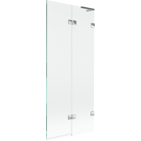 Mexen Lunar L vanová zástěna 2-křídlová pravá 80 x 150 cm, transparentná, chróm - 897L-080-100-01-00-P