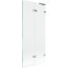 Mexen Lunar L paraván na vaňu 2-krídlový pravý 80 x 150 cm, transparentný, chróm - 897L-080-100-01-00-P