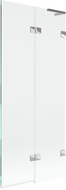 Mexen Lunar L vanová zástěna 2-křídlová pravá 80 x 150 cm, transparentná, chróm - 897L-080-100-01-00-P