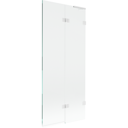 Mexen Lunar L vaňová zástenka dvojdverová pravá 80 x 150 cm, transparentná, biela - 897L-080-100-20-00-P