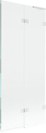 Mexen Lunar L vaňová zástena 2-krídlová pravá 80 x 150 cm, transparentná, biela - 897L-080-100-20-00-P
