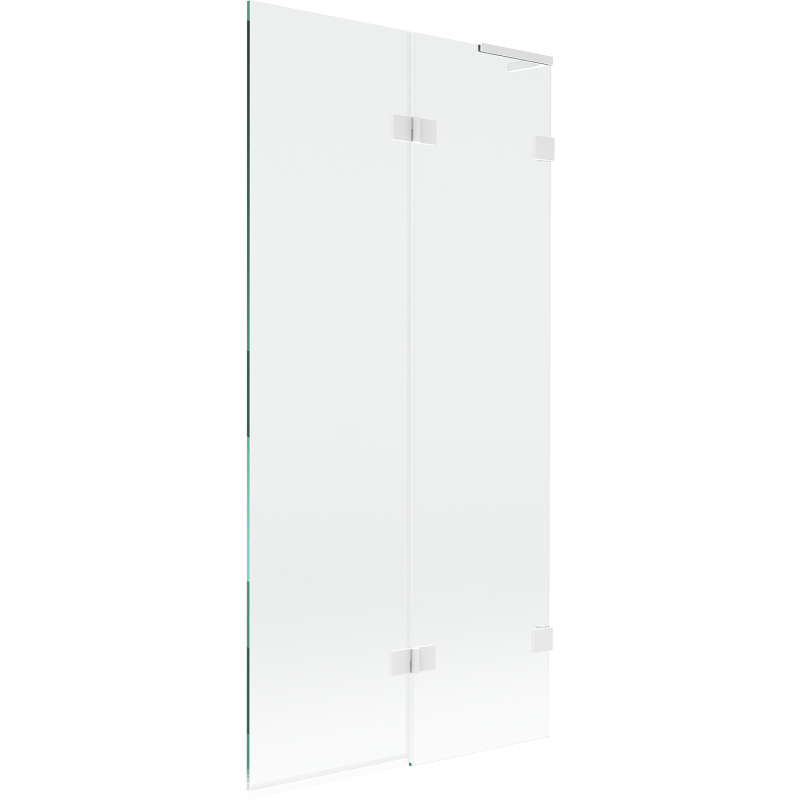 Mexen Lunar L vaňová zástena dvojdielna pravá 90 x 150 cm, transparentná, biela - 897L-090-100-20-00-P