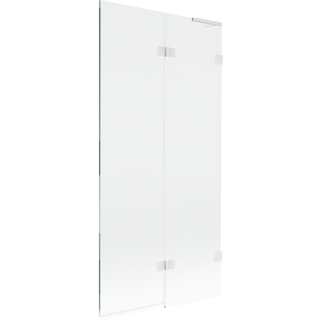 Mexen Lunar L vaňová zástena dvojdielna pravá 90 x 150 cm, transparentná, biela - 897L-090-100-20-00-P