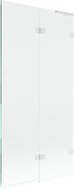 Mexen Lunar L vaňová zástena dvojdielna pravá 90 x 150 cm, transparentná, biela - 897L-090-100-20-00-P