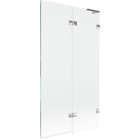 Mexen Lunar L vaňová zástenka dvojdielna pravá 100 x 150 cm, transparentná, chróm - 897L-100-100-01-00-P