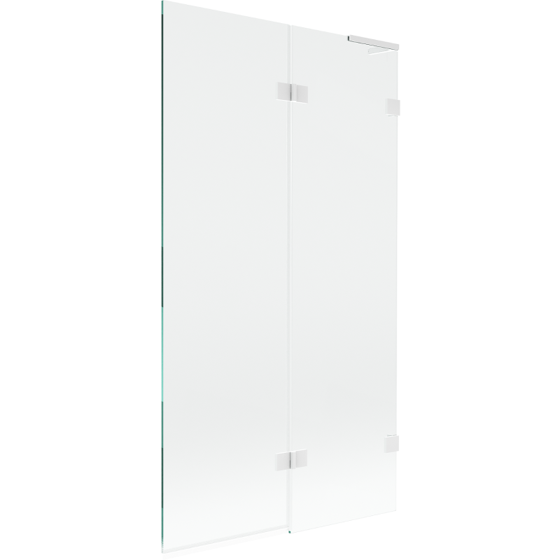 Mexen Lunar L vaňová zástenka dvojkrídlová pravá 100 x 150 cm, transparentná, biela - 897L-100-100-20-00-P