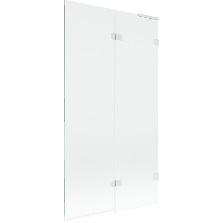 Mexen Lunar L vaňová zástenka dvojkrídlová pravá 100 x 150 cm, transparentná, biela - 897L-100-100-20-00-P