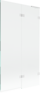 Mexen Lunar L vaňová zástenka dvojkrídlová pravá 100 x 150 cm, transparentná, biela - 897L-100-100-20-00-P