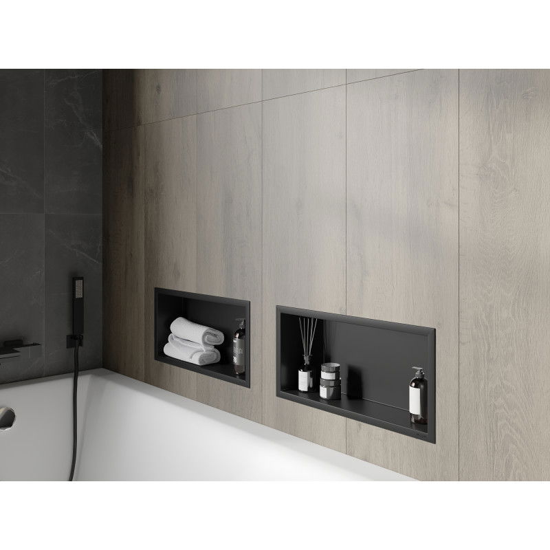 Mexen X-Wall-R Nástenná polica s lemom 45 x 20 cm, čierna - 1970452010