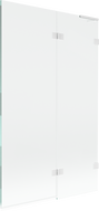 Mexen Lunar L vaňová zástena dvojkrídlová pravá 110 x 150 cm, transparentná, biela - 897L-110-100-20-00-P