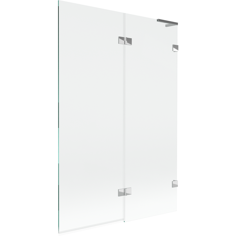 Mexen Lunar L vaňová zástena 2-krídlová pravá 120 x 150 cm, transparentná, chróm - 897L-120-100-01-00-P