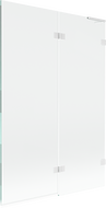 Mexen Lunar L vaňová priehradka 2-krídlová pravá 120 x 150 cm, transparentná, biela - 897L-120-100-20-00-P