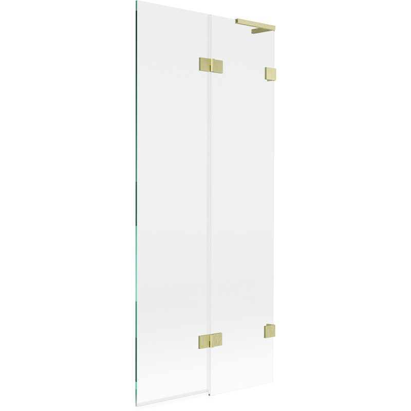 Mexen Lunar L vaňový paraván 2-dielny pravý 80 x 150 cm, transparentný, zlatý brúsený - 897L-080-100-55-00-P