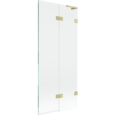 Mexen Lunar L vaňový paraván 2-dielny pravý 80 x 150 cm, transparentný, zlatý brúsený - 897L-080-100-55-00-P