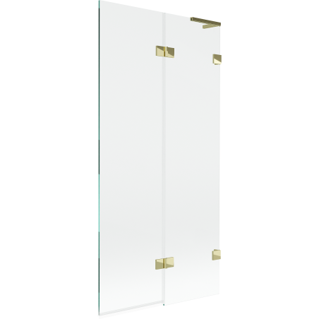 Mexen Lunar L vaňová zástenna dvojkrídlová pravá 90 x 150 cm, transparentná, zlatá - 897L-090-100-50-00-P