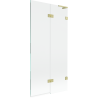 Mexen Lunar L vaňová clona 2-krídlová pravá 90 x 150 cm, transparentná, zlatá kartáčovaná - 897L-090-100-55-00-P