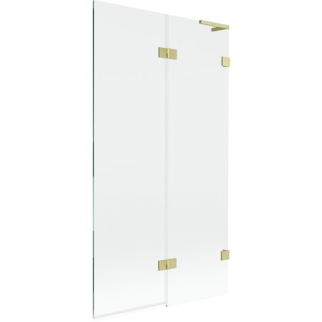 Mexen Lunar L vaňová zástenka 2-lamelová pravá 100 x 150 cm, priehľadná, zlatá kartáčovaná - 897L-100-100-55-00-P