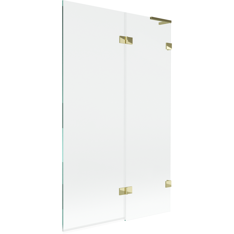 Mexen Lunar L vaničková zábrana 2-krídlová pravá 110 x 150 cm, transparentná, zlatá - 897L-110-100-50-00-P