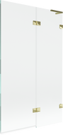 Mexen Lunar L vaničková zábrana 2-krídlová pravá 110 x 150 cm, transparentná, zlatá - 897L-110-100-50-00-P