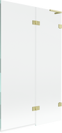 Mexen Lunar L vaňová zástena dvojkrídlová pravá 110 x 150 cm, transparentná, zlatá brúsená - 897L-110-100-55-00-P