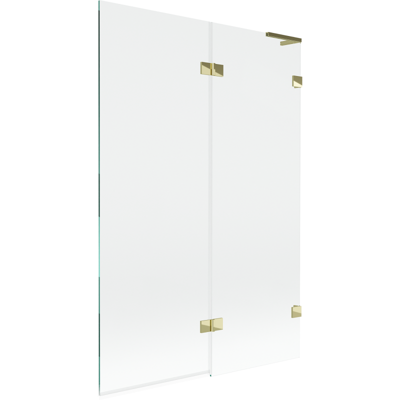 Mexen Lunar L vaňová zástenka 2-dverová pravá 120 x 150 cm, transparentná, zlatá - 897L-120-100-50-00-P