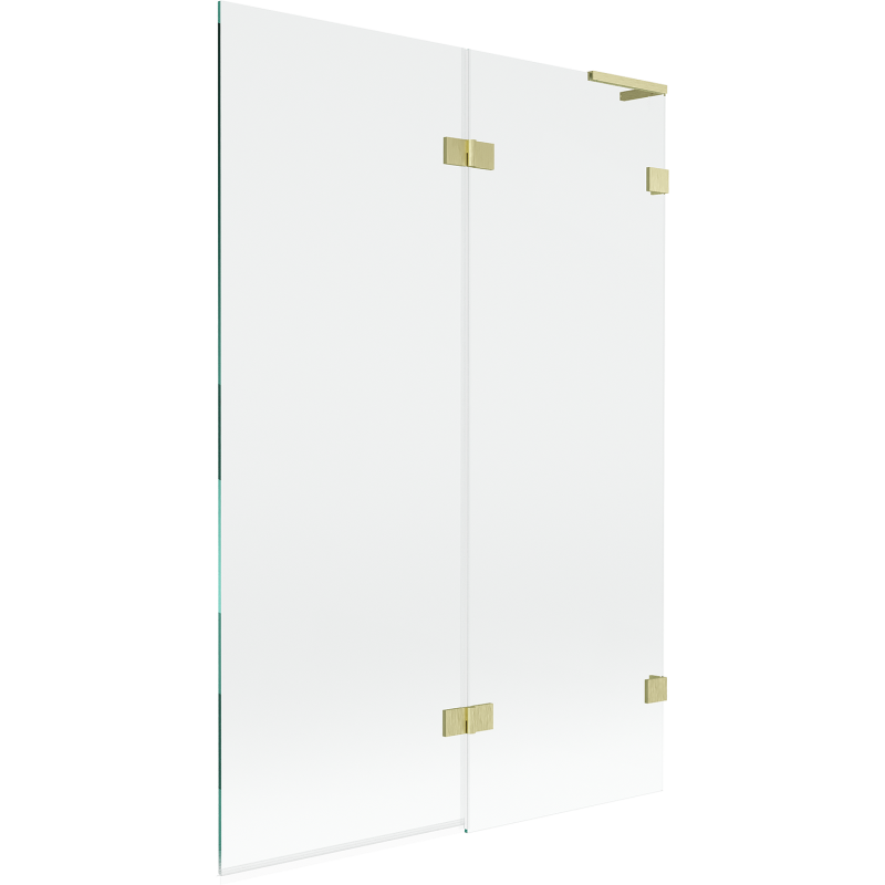 Mexen Lunar L vaňová zástena dvojdielna pravá 120 x 150 cm, transparentná, zlatá brúsená - 897L-120-100-55-00-P
