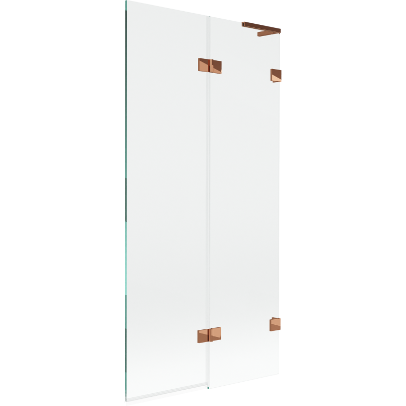 Mexen Lunar L vaňová zástena 2-krídlová pravá 90 x 150 cm, priehľadná, ružové zlato - 897L-090-100-60-00-P