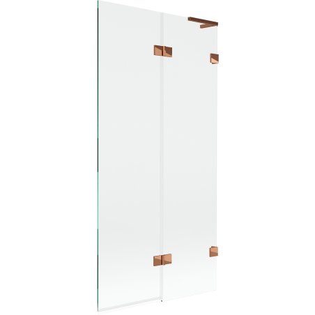 Mexen Lunar L vaňová zástena 2-krídlová pravá 90 x 150 cm, priehľadná, ružové zlato - 897L-090-100-60-00-P