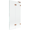 Mexen Lunar L vaňová zástena 2-krídlová pravá 90 x 150 cm, priehľadná, ružové zlato - 897L-090-100-60-00-P