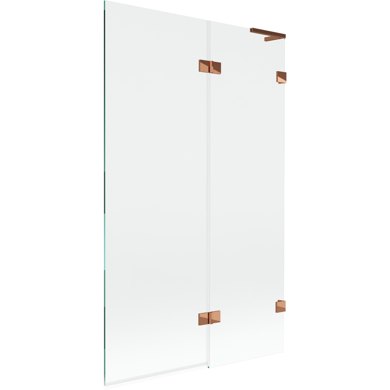 Mexen Lunar L vaňová zástenka 2-krídlová pravá 110 x 150 cm, transparentná, ružové zlato - 897L-110-100-60-00-P