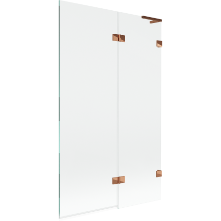 Mexen Lunar L vaňová zástenka 2-krídlová pravá 110 x 150 cm, transparentná, ružové zlato - 897L-110-100-60-00-P