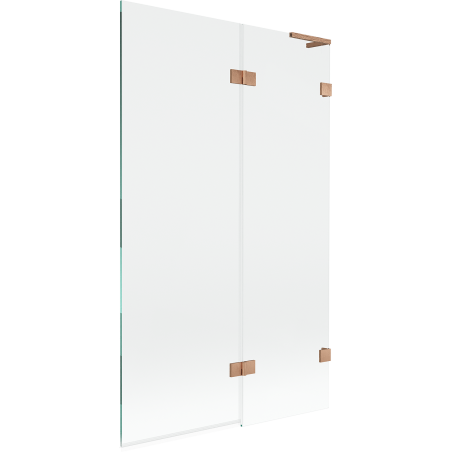 Mexen Lunar L vaňová zástenka 2-krídlová pravá 110 x 150 cm, transparentná, brúsená meď - 897L-110-100-65-00-P