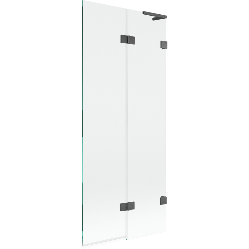 Mexen Lunar L vaňová zástená 2-dverová pravá 80 x 150 cm, transparentná, gun gray kartáčovaná - 897L-080-100-66-00-P