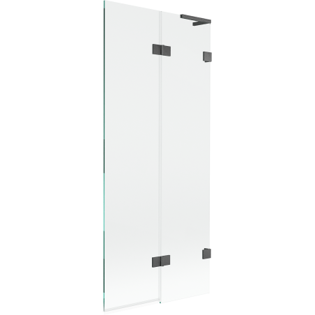 Mexen Lunar L vaňová zástená 2-dverová pravá 80 x 150 cm, transparentná, gun gray kartáčovaná - 897L-080-100-66-00-P