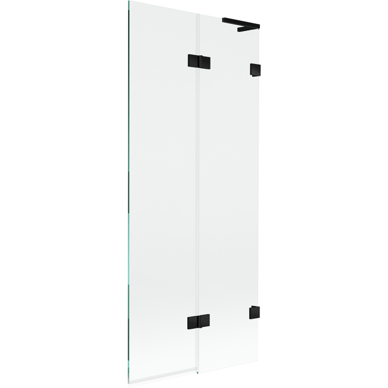 Mexen Lunar L vaňová zástenka dvojkrídlová pravá 80 x 150 cm, transparentná, čierna - 897L-080-100-70-00-P