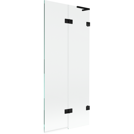 Mexen Lunar L vaňová zástenka dvojkrídlová pravá 80 x 150 cm, transparentná, čierna - 897L-080-100-70-00-P
