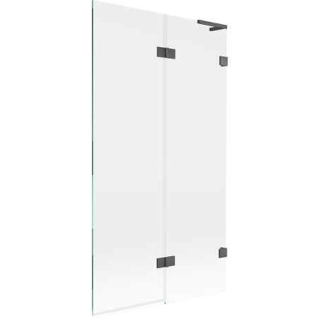 Mexen Lunar L paraván na vaňu 2-krídlový pravý 100 x 150 cm, transparentný, brúsený gun gray - 897L-100-100-66-00-P