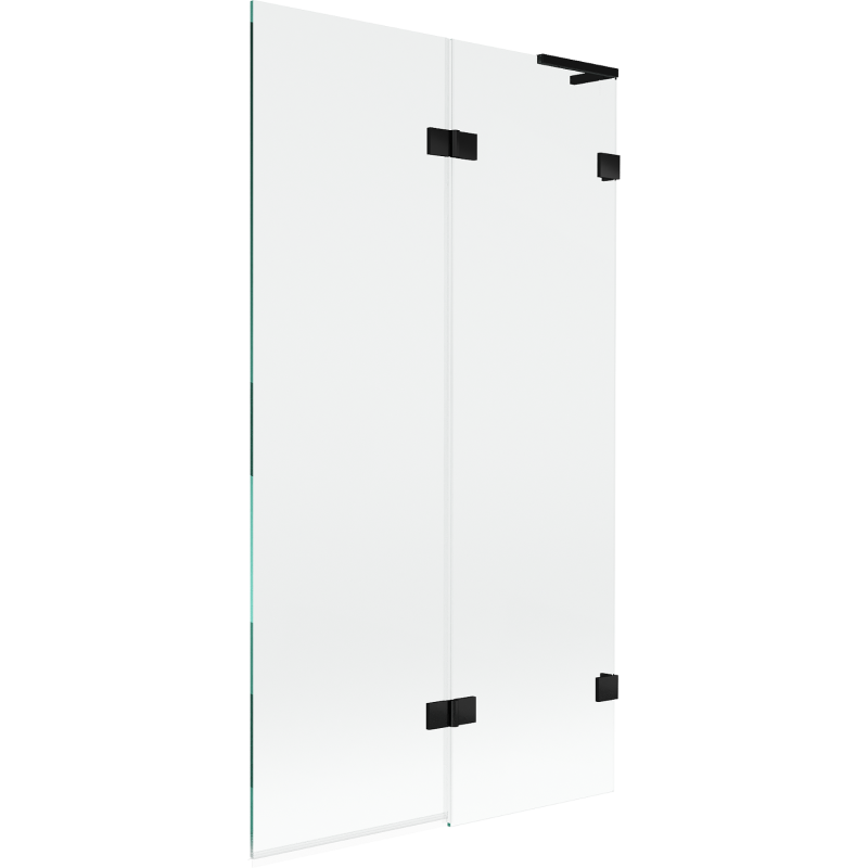 Mexen Lunar L vaňová zástenka 2-krídlová pravá 100 x 150 cm, transparentná, čierna - 897L-100-100-70-00-P
