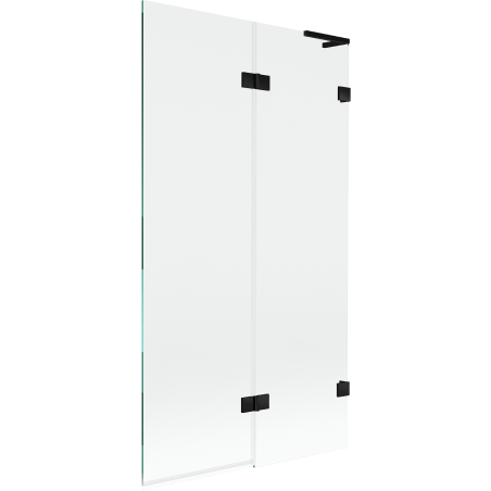 Mexen Lunar L vaňová zástenka 2-krídlová pravá 100 x 150 cm, transparentná, čierna - 897L-100-100-70-00-P