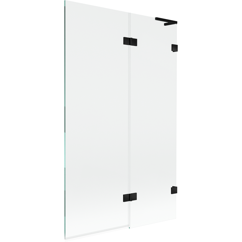 Mexen Lunar L vaňová zástenka 2-krídlová pravá 110 x 150 cm, transparentná, čierna - 897L-110-100-70-00-P