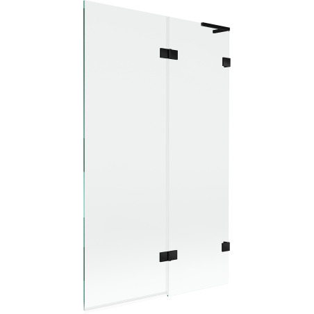 Mexen Lunar L vaňová zástenka 2-krídlová pravá 110 x 150 cm, transparentná, čierna - 897L-110-100-70-00-P