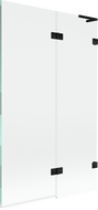 Mexen Lunar L vaňová zástenka 2-krídlová pravá 110 x 150 cm, transparentná, čierna - 897L-110-100-70-00-P