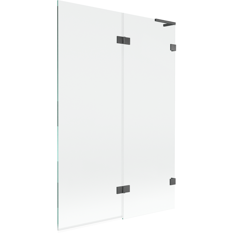 Mexen Lunar L vaňová zástena 2-krídlová pravá 120 x 150 cm, transparentná, gun gray brúsená - 897L-120-100-66-00-P