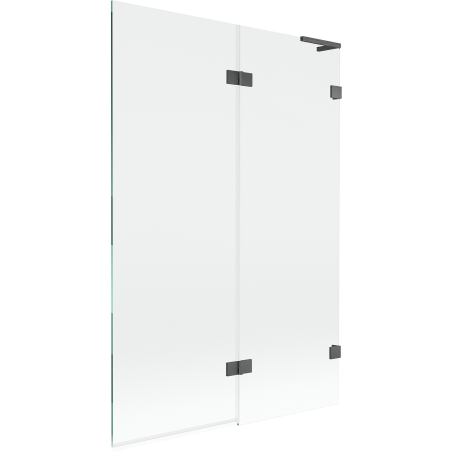 Mexen Lunar L vaňová zástena 2-krídlová pravá 120 x 150 cm, transparentná, gun gray brúsená - 897L-120-100-66-00-P
