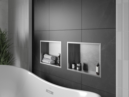 Mexen X-Wall-R nástenná polica s prírubou 45 x 30 cm, inox - 1910453010